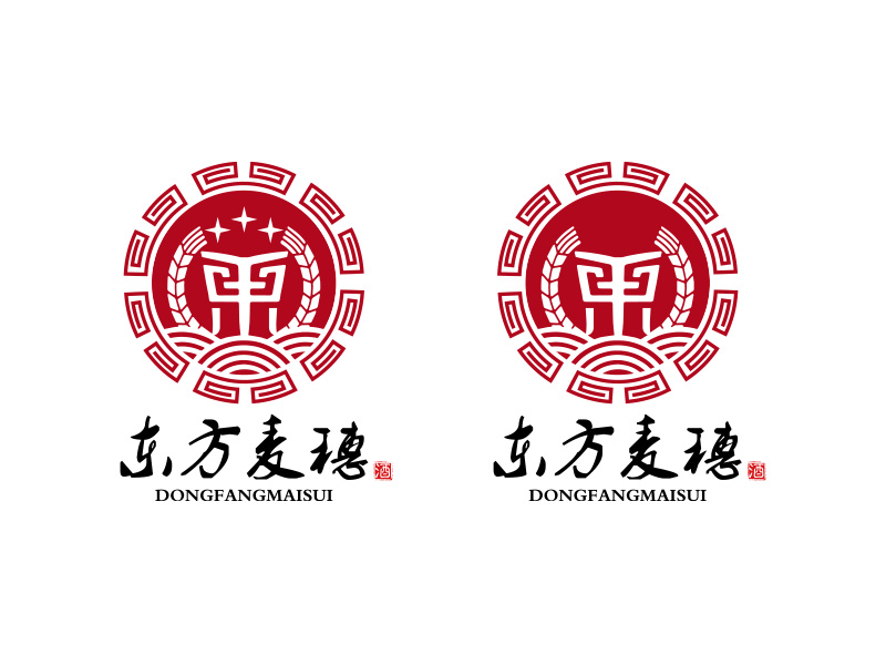 秦光華的白酒品牌，東方麥穗logo設計