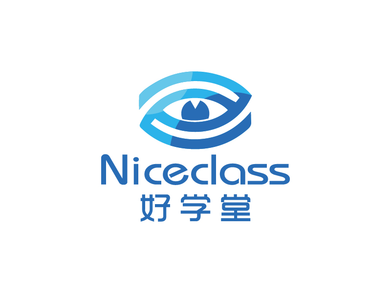 楊忠的英文名字是“Niceclass ”，中文名字是“好學(xué)堂”logo設(shè)計